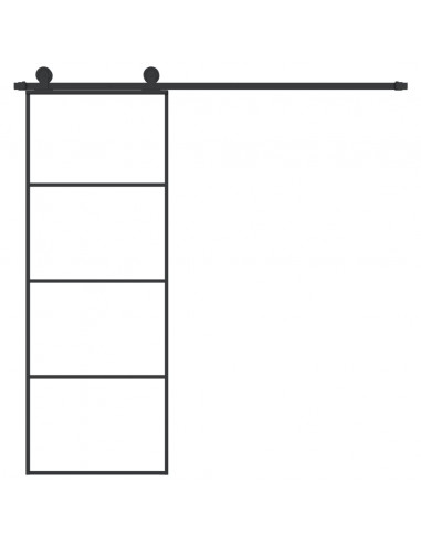 Porta Scorrevole con Ferramenta 76x205cm Vetro ESG Alluminio