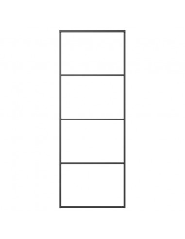 Porta Scorrevole con Ferramenta 76x205cm Vetro ESG Alluminio