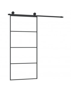 Porta Scorrevole con Ferramenta 90x205cm Vetro ESG Alluminio 2