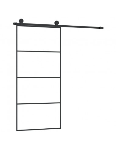 Porta Scorrevole con Ferramenta 90x205cm Vetro ESG Alluminio