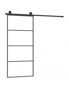 Porta Scorrevole con Ferramenta 90x205cm Vetro ESG Alluminio 2