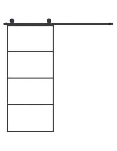 Porta Scorrevole con Ferramenta 90x205cm Vetro ESG Alluminio