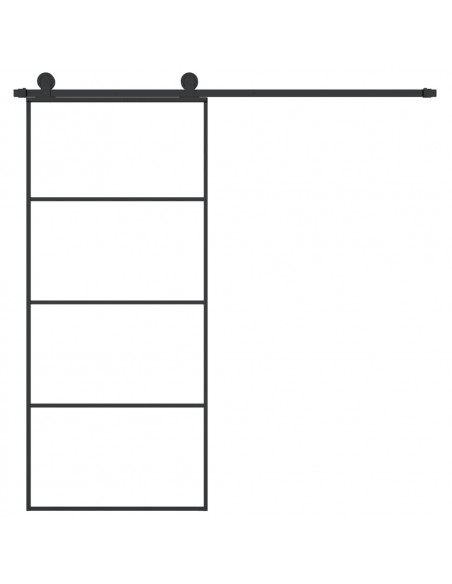 Porta Scorrevole con Ferramenta 90x205cm Vetro ESG Alluminio