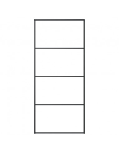 Porta Scorrevole con Ferramenta 90x205cm Vetro ESG Alluminio