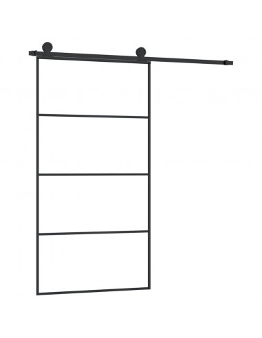 Porta Scorrevole con Ferramenta 102,5x205cm Vetro ESG Alluminio