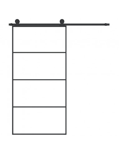 Porta Scorrevole con Ferramenta 102,5x205cm Vetro ESG Alluminio