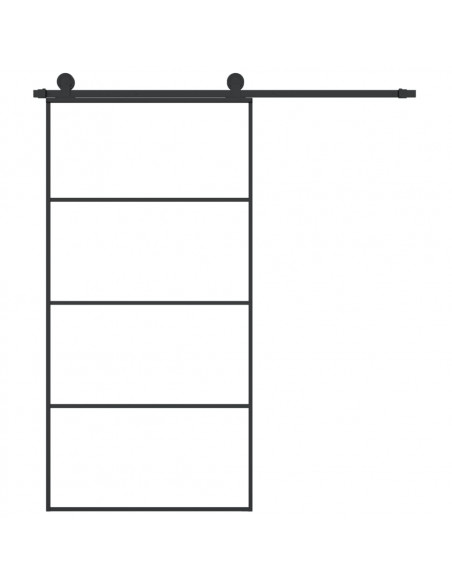 Porta Scorrevole con Ferramenta 102,5x205cm Vetro ESG Alluminio