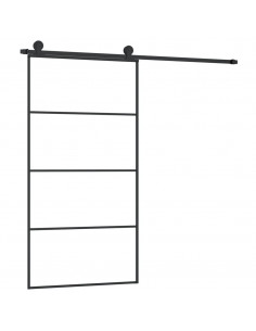 Porta Scorrevole con Ferramenta 102,5x205cm Vetro ESG Alluminio 2