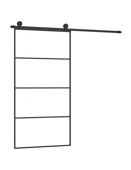 Porta Scorrevole con Ferramenta 102,5x205cm Vetro ESG Alluminio