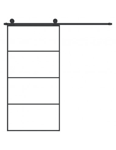 Porta Scorrevole con Ferramenta 102,5x205cm Vetro ESG Alluminio