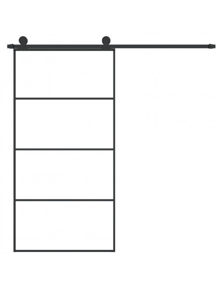 Porta Scorrevole con Ferramenta 102,5x205cm Vetro ESG Alluminio