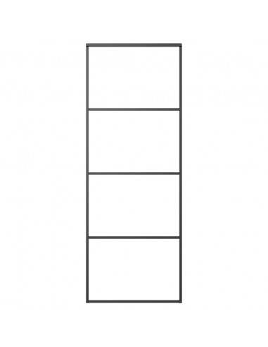 Porta Scorrevole Vetro Smerigliato ESG Alluminio 76x205 cm Nera