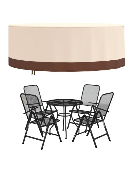 Copertura Mobili Giardino Rotonda Beige Ø 244x71 cm 600D Oxford