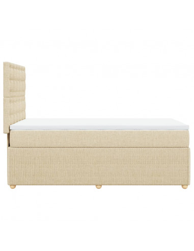 Giroletto a Molle con Materasso Crema 80x200 cm inTessuto