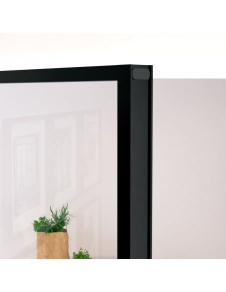 Porta Interna Nera 93x201,5cm Vetro Temperato Alluminio Sottile