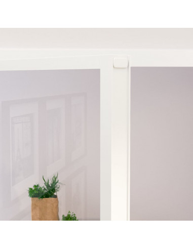 Porta Interna Bianca 76x201,5 cm Vetro Temperato Alluminio Slim