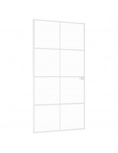 Porta Interna Bianca 102x201,5cm Vetro Temperato Alluminio Slim 2