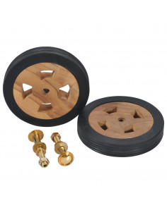 Rotelle di Ricambio per Lettini Prendisole 2pz Massello di Teak 2