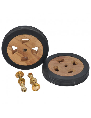 Rotelle di Ricambio per Lettini Prendisole 2pz Massello di Teak