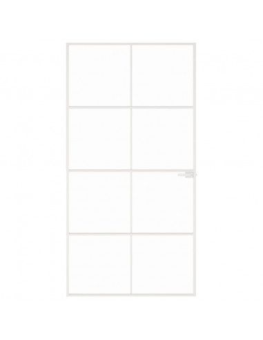 Porta Interna Bianca 102x201,5cm Vetro Temperato Alluminio Slim