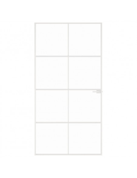 Porta Interna Bianca 102x201,5cm Vetro Temperato Alluminio Slim