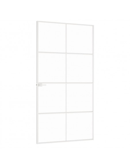 Porta Interna Bianca 102x201,5cm Vetro Temperato Alluminio Slim
