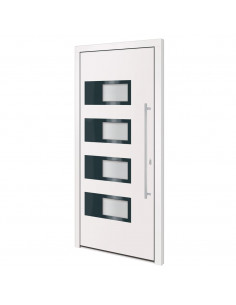 Porta Ingresso Bianca 100x210 cm in Alluminio e PVC 2