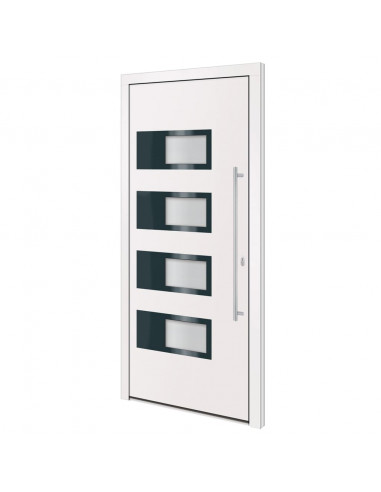 Porta Ingresso Bianca 100x210 cm in Alluminio e PVC