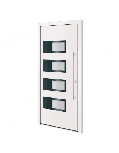 Porta Ingresso Bianca 100x210 cm in Alluminio e PVC
