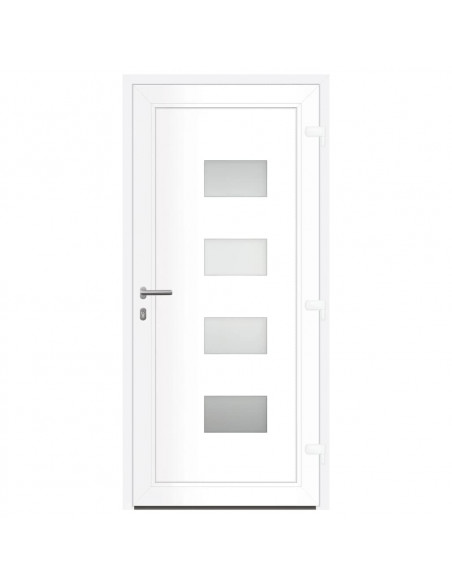 Porta Ingresso Bianca 100x210 cm in Alluminio e PVC