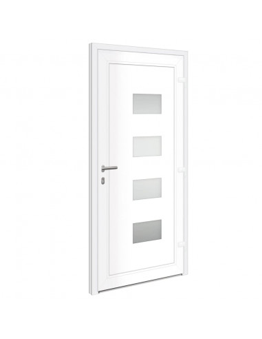 Porta Ingresso Bianca 100x210 cm in Alluminio e PVC