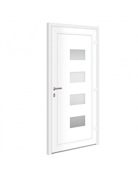 Porta Ingresso Bianca 100x210 cm in Alluminio e PVC