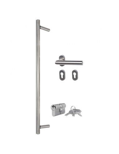 Porta Ingresso Antracite 100x210 cm in Alluminio e PVC