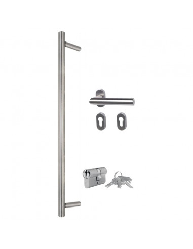 Porta Ingresso Antracite 110x210 cm in Alluminio e PVC