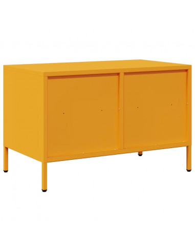 Mobile TV Giallo Senape 68x39x43,5cm Acciaio Laminato a Freddo
