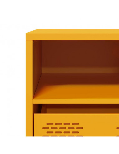 Mobile TV Giallo Senape 68x39x43,5cm Acciaio Laminato a Freddo