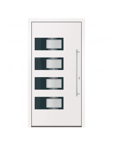 Porta Ingresso Bianca 100x200 cm in Alluminio e PVC