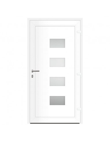 Porta Ingresso Bianca 100x200 cm in Alluminio e PVC