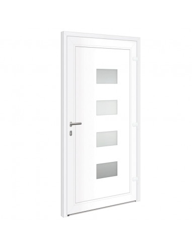 Porta Ingresso Bianca 100x200 cm in Alluminio e PVC