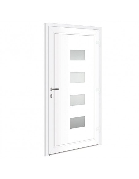 Porta Ingresso Bianca 100x200 cm in Alluminio e PVC