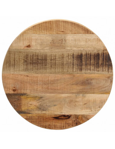 Piano per Tavolo Ø 60x2,5cm Rotondo Legno Massello Grezzo Mango