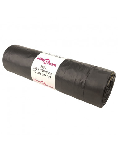 Sacchetti per Cestini con Coulisse 150 pz Neri 240 L