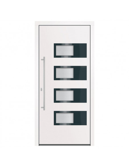 Porta Ingresso Bianca 100x210 cm in Alluminio e PVC