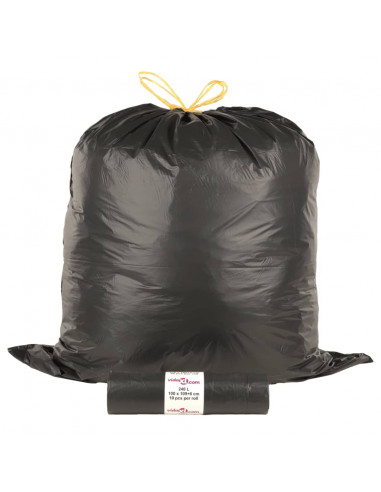 Sacchetti per Cestini con Coulisse 150 pz Neri 240 L