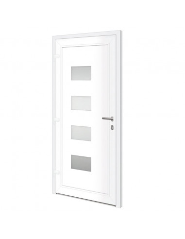 Porta Ingresso Bianca 100x210 cm in Alluminio e PVC