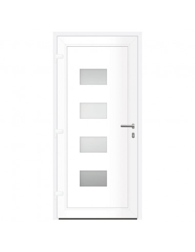 Porta Ingresso Bianca 100x210 cm in Alluminio e PVC