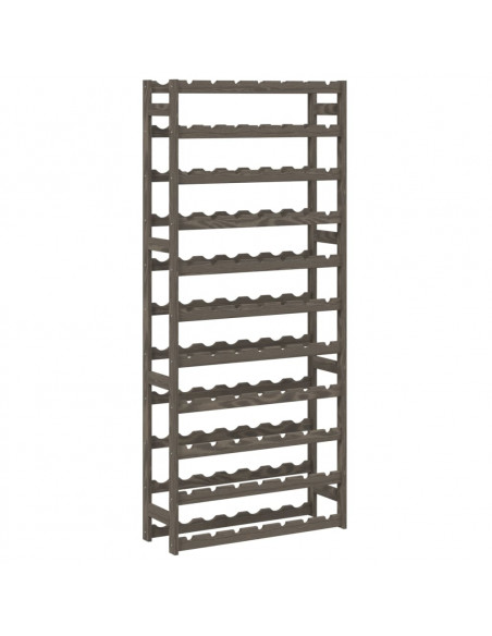 Portabottiglie per 77 Bottiglie Grigio Legno Massello di Pino