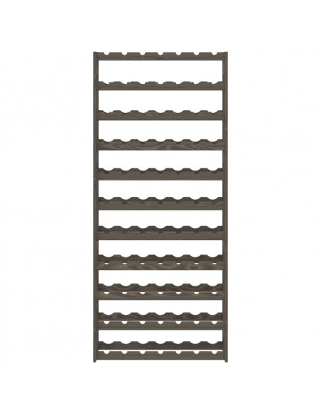 Portabottiglie per 77 Bottiglie Grigio Legno Massello di Pino