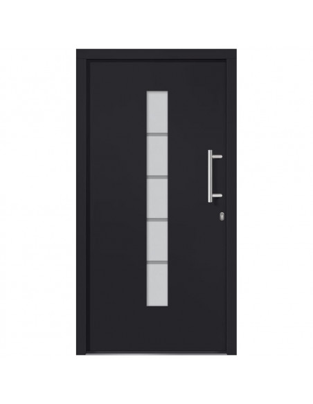 Porta d'Ingresso in Alluminio e PVC Antracite 100x200 cm