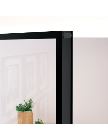 Porta Interna Nera 83x201,5cm Vetro Temperato Alluminio Sottile